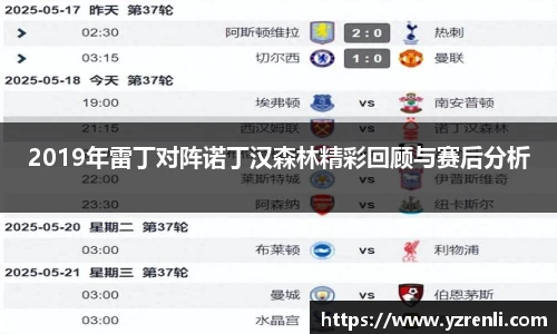 2019年雷丁对阵诺丁汉森林精彩回顾与赛后分析
